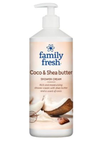 Увлажняющий гель для душа с масло ши и кокоса Family Fresh 750 мл