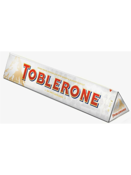 Швейцарский белый шоколад с миндальной нугой и медовым вкусом Toblerone White 340г