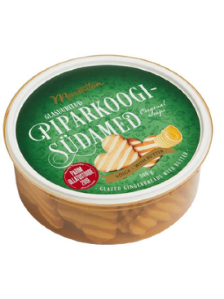 Глазированные имбирные сердечки со сливочным маслом MARMITON в пластиковой коробочке 300г