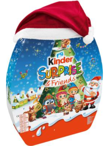 Рождественский адвент-календарь Kinder Surprise и Friends с шоколадными конфетами Kinder 370г