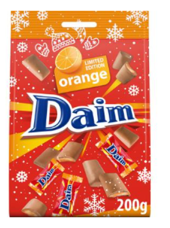 Конфеты со вкусом апельсина Daim Mini Orange 200г в пакете НОВИНКА