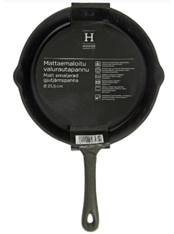 Чугунная сковорода House mattaemaloitu valurautapannu 25,5 см матовая эмалированная 
