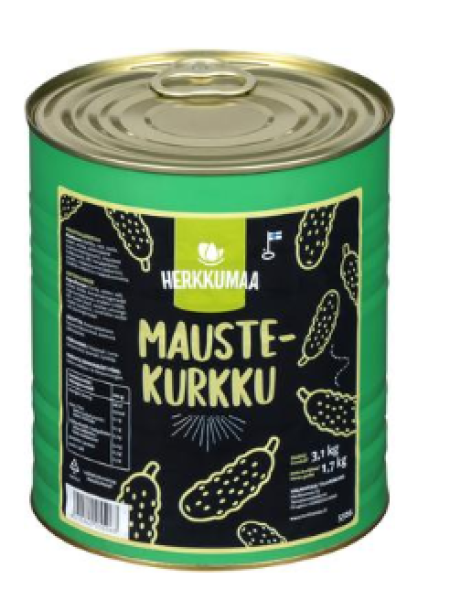Маринованные огурцы Herkkumaa 3,1 / 1,7 кг в ж/б