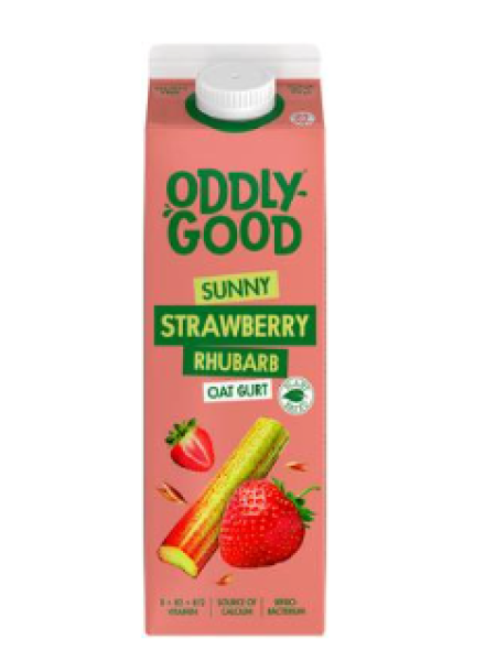 Овсяный йогурт Oddlygood 1кг клубника-ревень