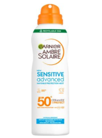 Солнцезащитный спрей для чувствительной кожи Garnier Ambre Solaire Sensitive Advanced Dry Touch SPF50+ 150мл Солнцезащитный спрей для чувствительной кожи Garnier Ambre Solaire Sensitive Advanced Dry Touch SPF50+ 150мл