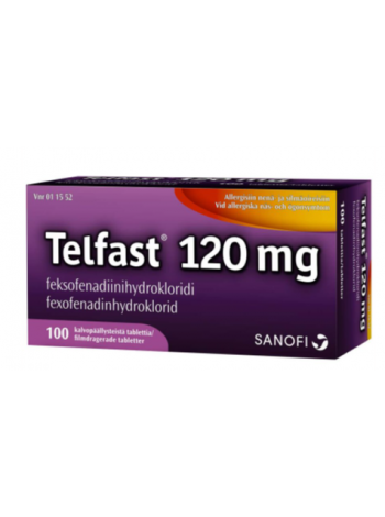 Препарат при симптомах сезонного аллергического ринита TELFAST 120мг 100шт