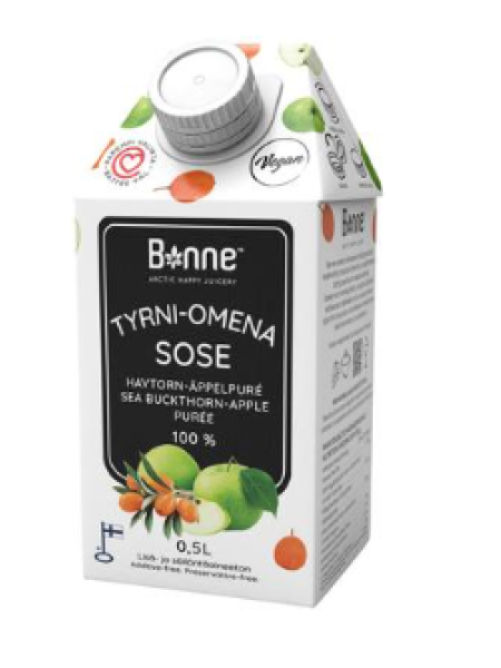 Пюре из яблок и облепихи Bonne Tyrni-omenasose 0,5 л