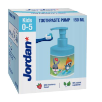 Детская зубная паста с дозатором Jordan Kids 0-5 лет 150 мл мягкий клубничный вкус 