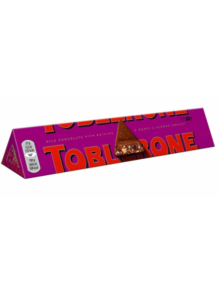 Шоколад молочный с изюмом и медово-миндальной нугой TOBLERONE Fruit & Nut 100 г