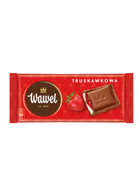 Молочный шоколад с клубничной начинкой Wawel Strwberry 90г