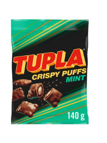 Мини шоколадки Tupla Crispy Puffs Mint 140г в пакете