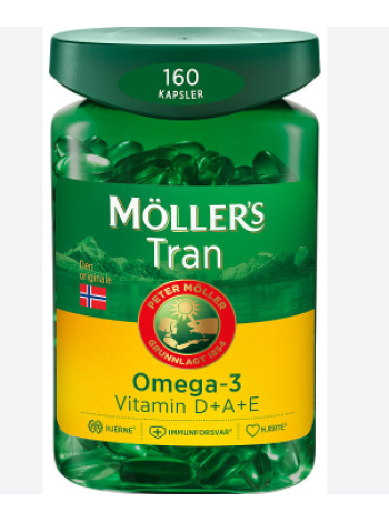 Рыбий жир омега-3 Mollers Tran Omega-3 160 кап с лимоном