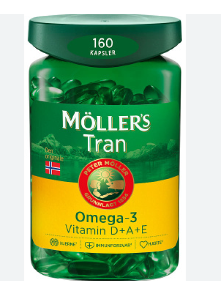 Рыбий жир омега-3 Mollers Tran Omega-3 160 кап с лимоном