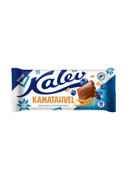 Плиточный шоколад с черникой и кусочками печенья KALEV Kamatahvel 100 г