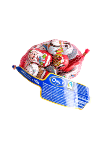 Рождественские фигурки из молочного шоколада с молочно-кремовой начинкой Only 80 г 