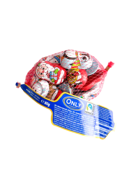 Рождественские фигурки из молочного шоколада с молочно-кремовой начинкой Only 80 г