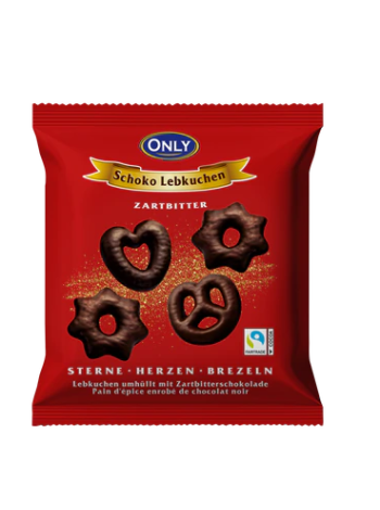 Имбирные пряники с темным шоколадом Only Gingerbread 400 г в пакете