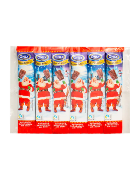 Рождественские леденцы из молочного шоколада на палочке ONLY Choco Lollies 6 x 13 г