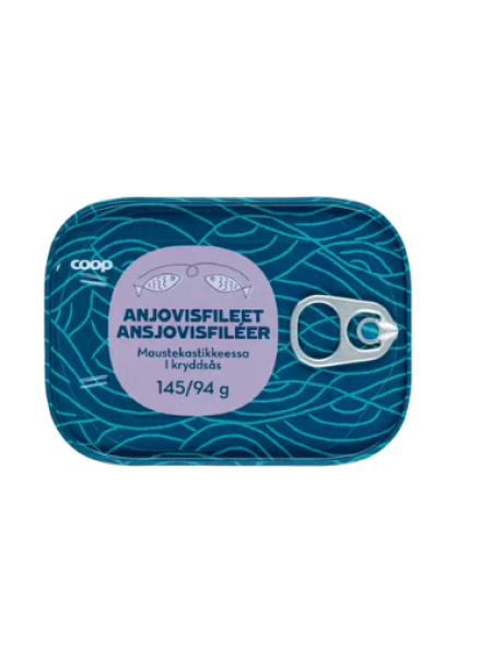 Филе анчоусов в специях Coop Anjovisfilee 145/94 г