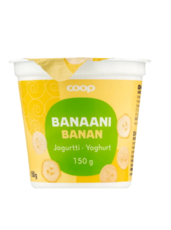 Йогурт Coop banaanijogurtti 150г банан Йогурт Coop banaanijogurtti 150г банан