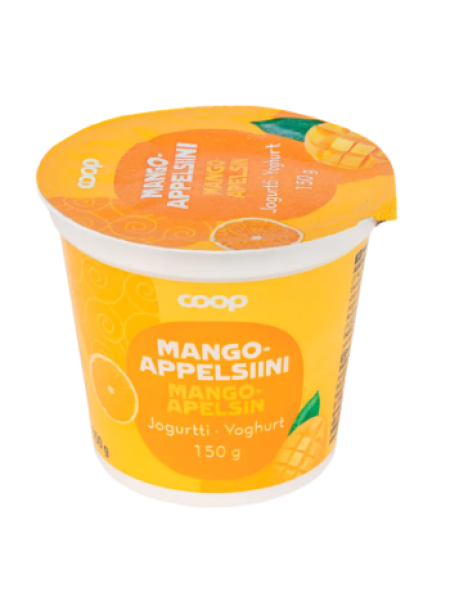 Йогурт Coop mango-appelsiini jogurtti 150г манго апельсин 