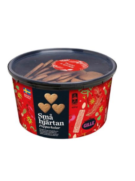 Имбирные пряники Gille piparkakut suuret sydämet в рождественской коробке 425г