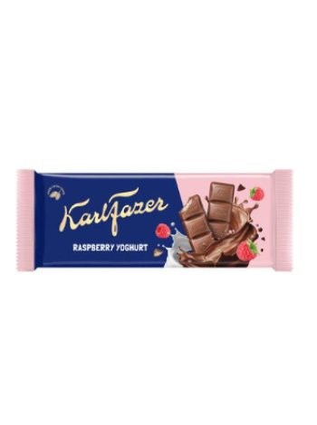 Плиточный шоколад с малиновым йогуртом Karl Fazer vadelmajogurtti levy 100г