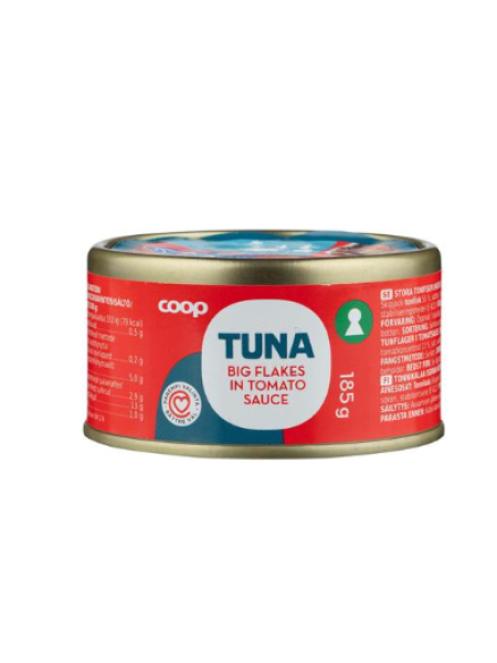 Тунец в томатном соусе Coop Tonnikalaa Tomaattikastikkeessa 185/100г