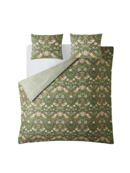 Комплект постельного белья «Клубничный вор» William Morris At Home Strawberry Thief 230 х 220 / 2 х 50 х 60 см