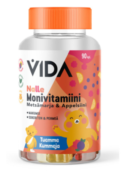 Мультивитамины для детей Vida Nalle Multivitamin 120 таб лесные ягоды и апельсин