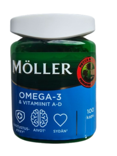 Капсулы рыбьего жира Möller Омега-3 + витамины А и Д 100 таб