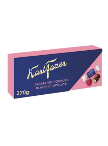 Шоколадные конфеты Karl Fazer vadelmajogurtti suklaakonvehteja 270г малина йогурт