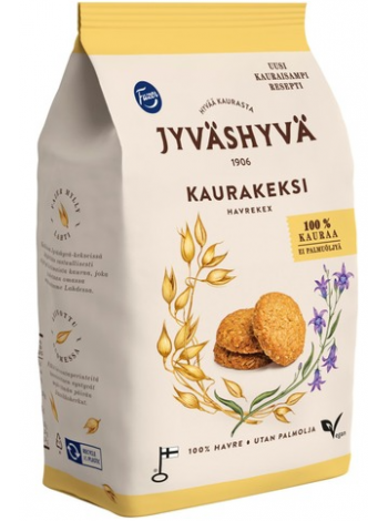 Овсяное печенье Fazer Jyväshyvä kaeraküpsised 350г без лактозы