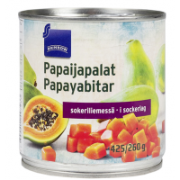 Кусочки папайи в сахарном сиропе Coop papaijapalat sokeriliemessä 425/260г